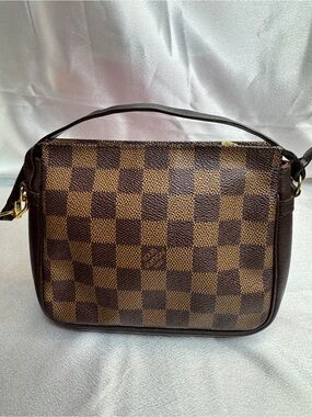 Louis Vuitton Damier Ebene Trousse Makeup Bag Pochette w/ COA